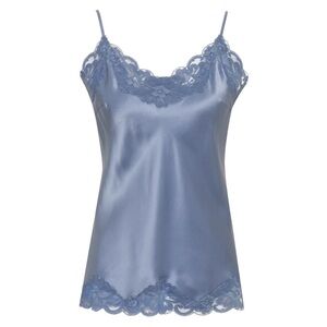 Gold Hawk Blue Silk Cami